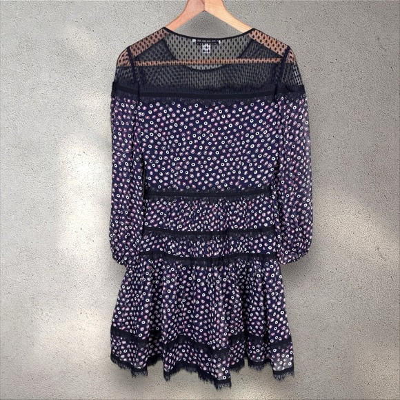 Diane Von Furstenberg‎ Jamie Silk Dress Pirouette Dot Navy/Black size 4 - Picture 6 of 7